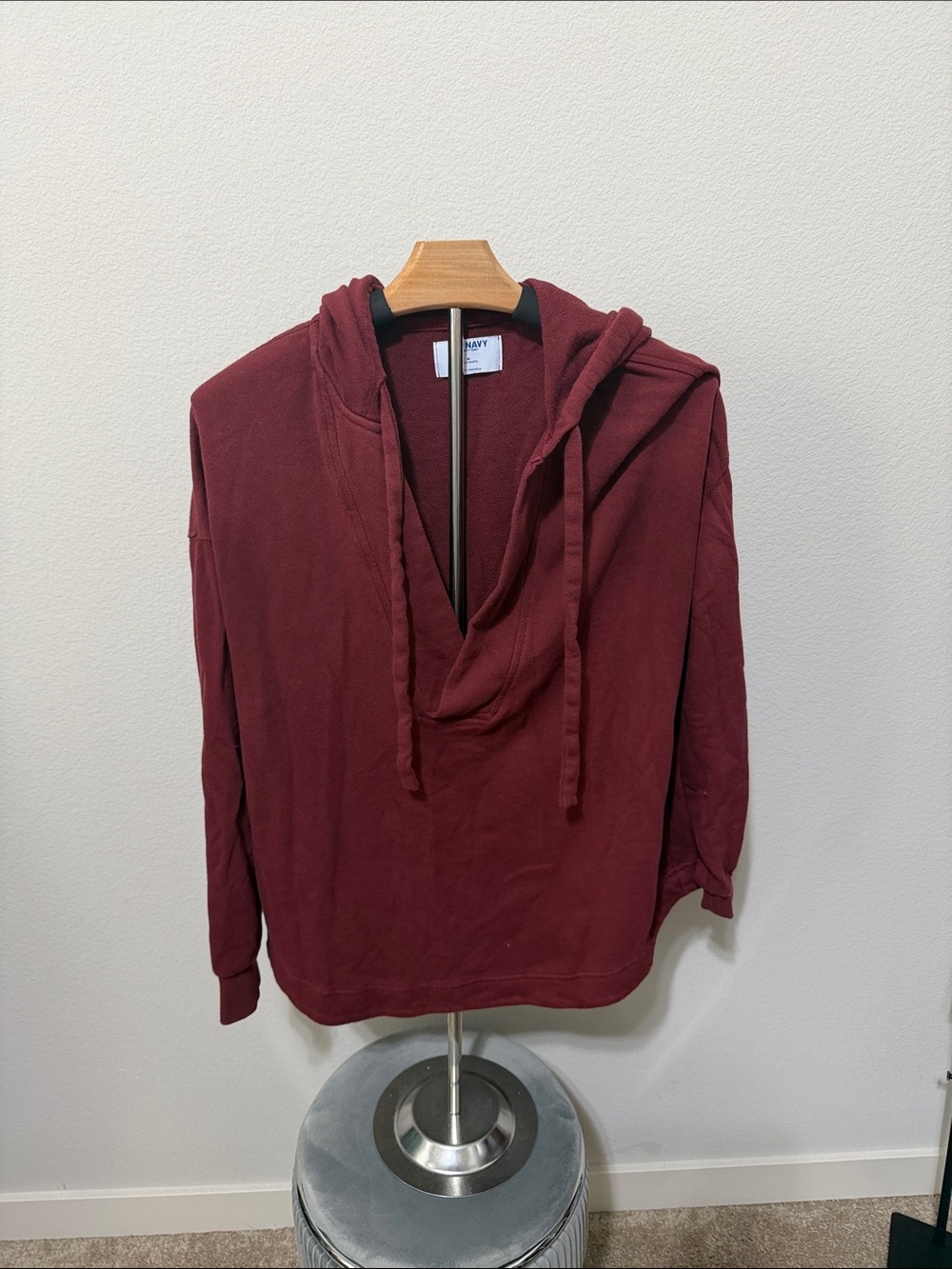 NWOT Old Navy Burgundy Tunic-Length Pullover Hoodie